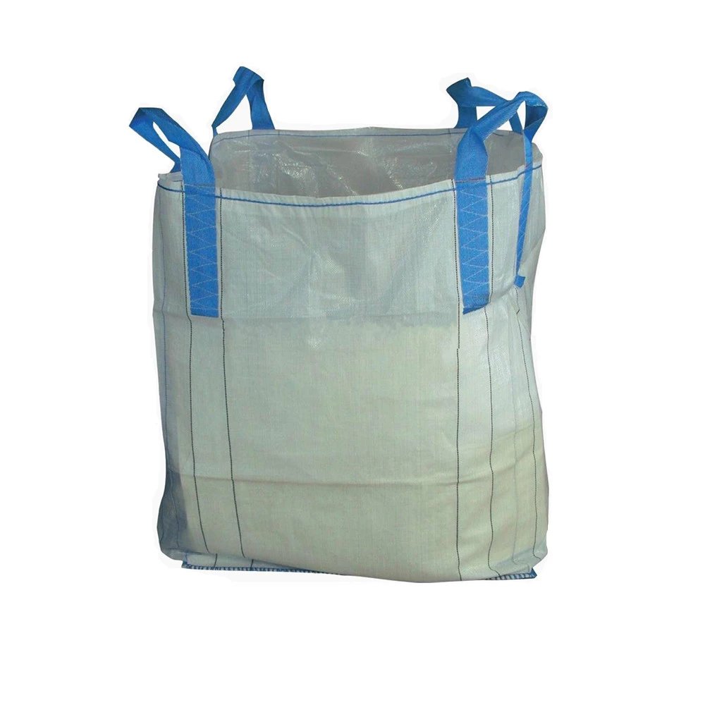 Blue-Loop White Tubular Sand Bag with Fully Open Top